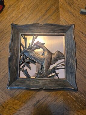 VTG CopperCraft Guild 3D Wall Art Plaque Duck 9" x 9" Wallhanging Mallard Bird